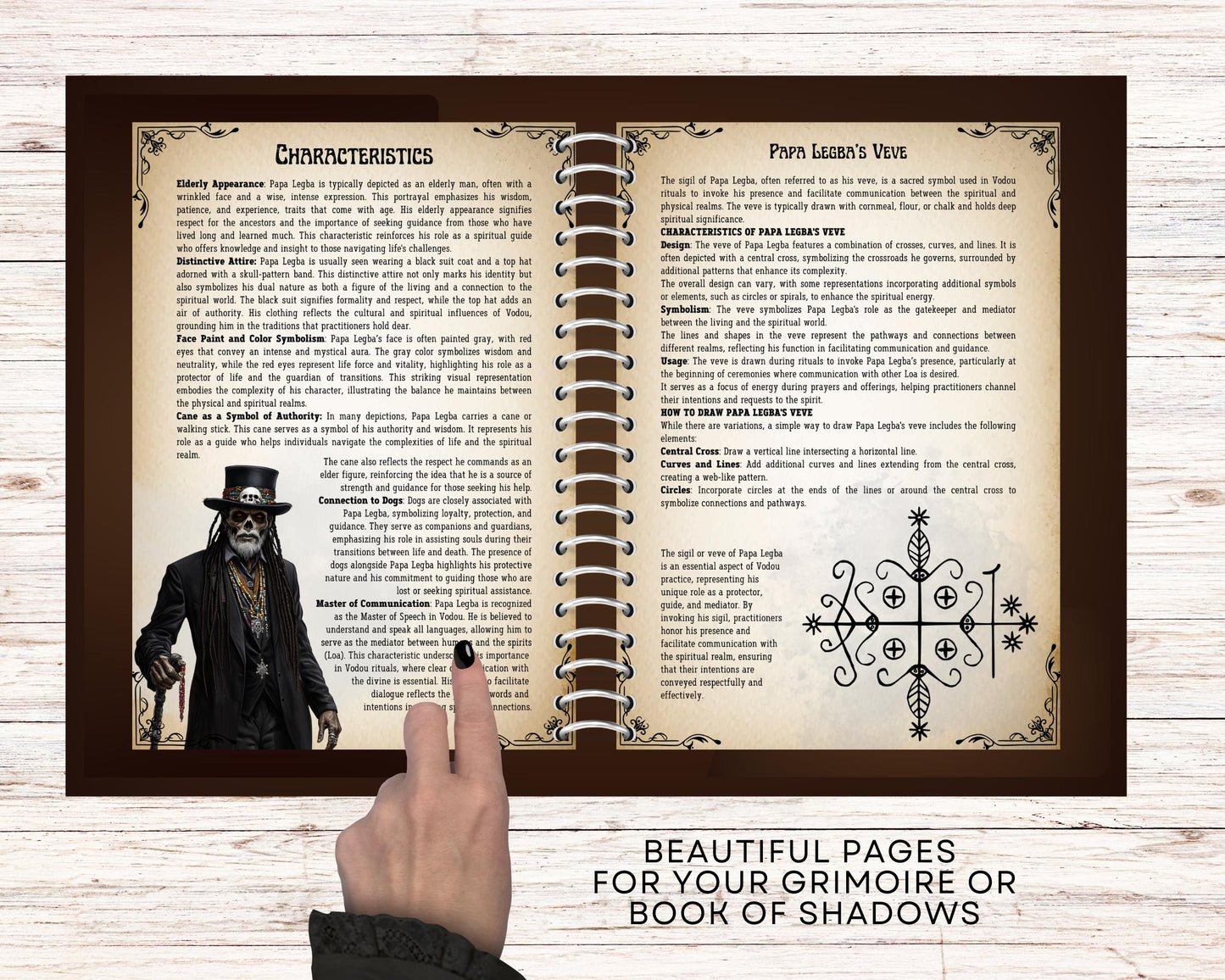 Papa Legba. Beautiful pages for your Grimoire or Book Of Shadows. Printable.
