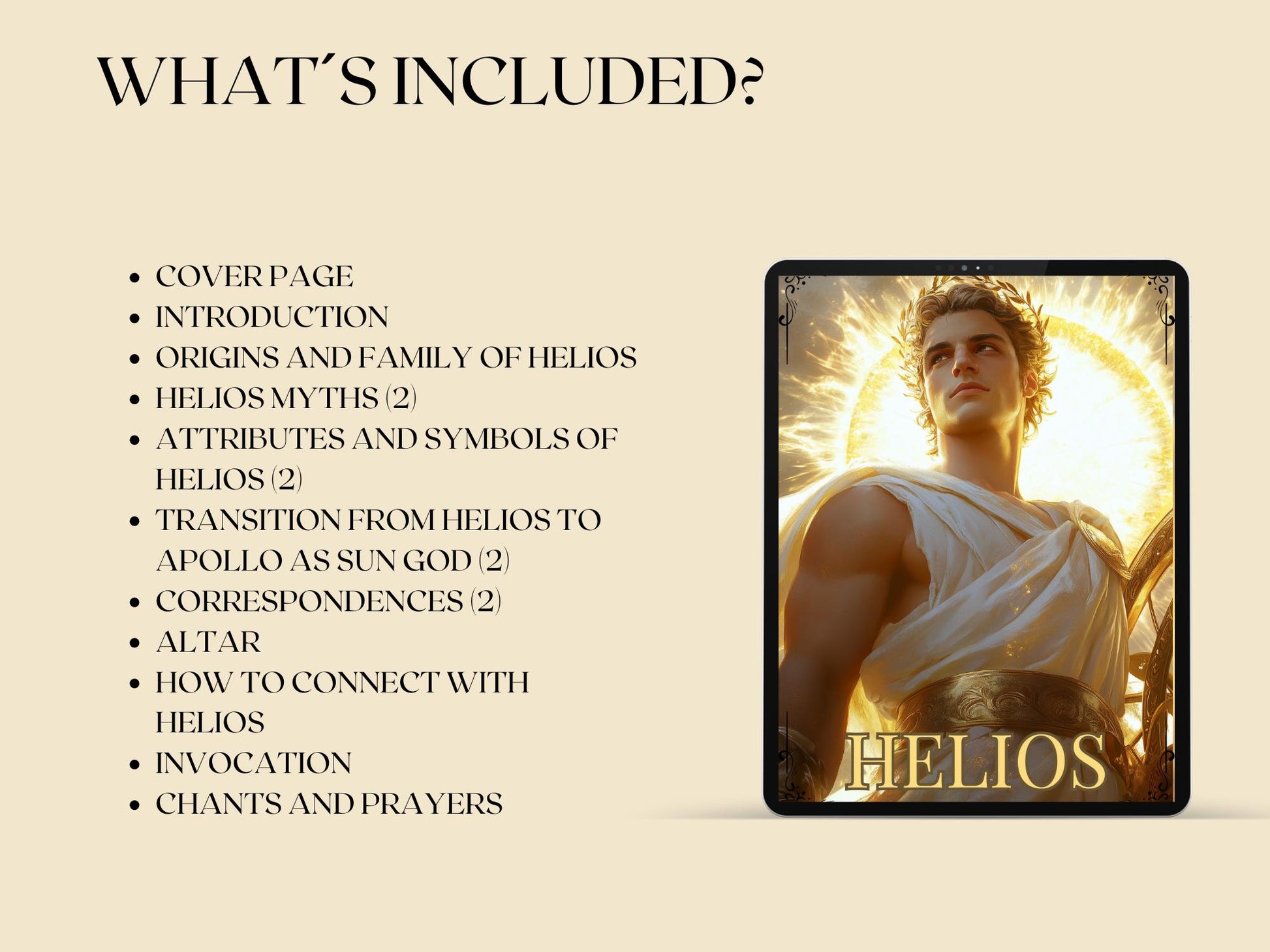 Helios. Beautiful pages for your Grimoire or Book of shadows. Printable.