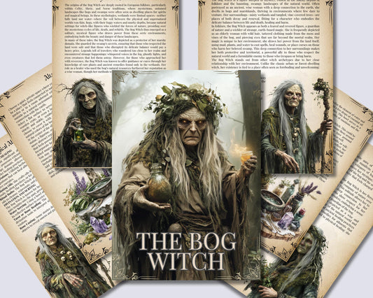 The Bog Witch. Beautiful pages for your Grimoire or Book of Shadows. Printable.