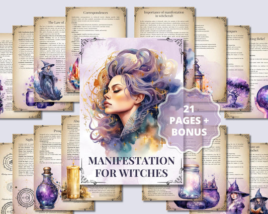 Manifestation for Witches Bundle. Guide, Rituals, Correspondences, and More!+ BONUS!.Printable Pages