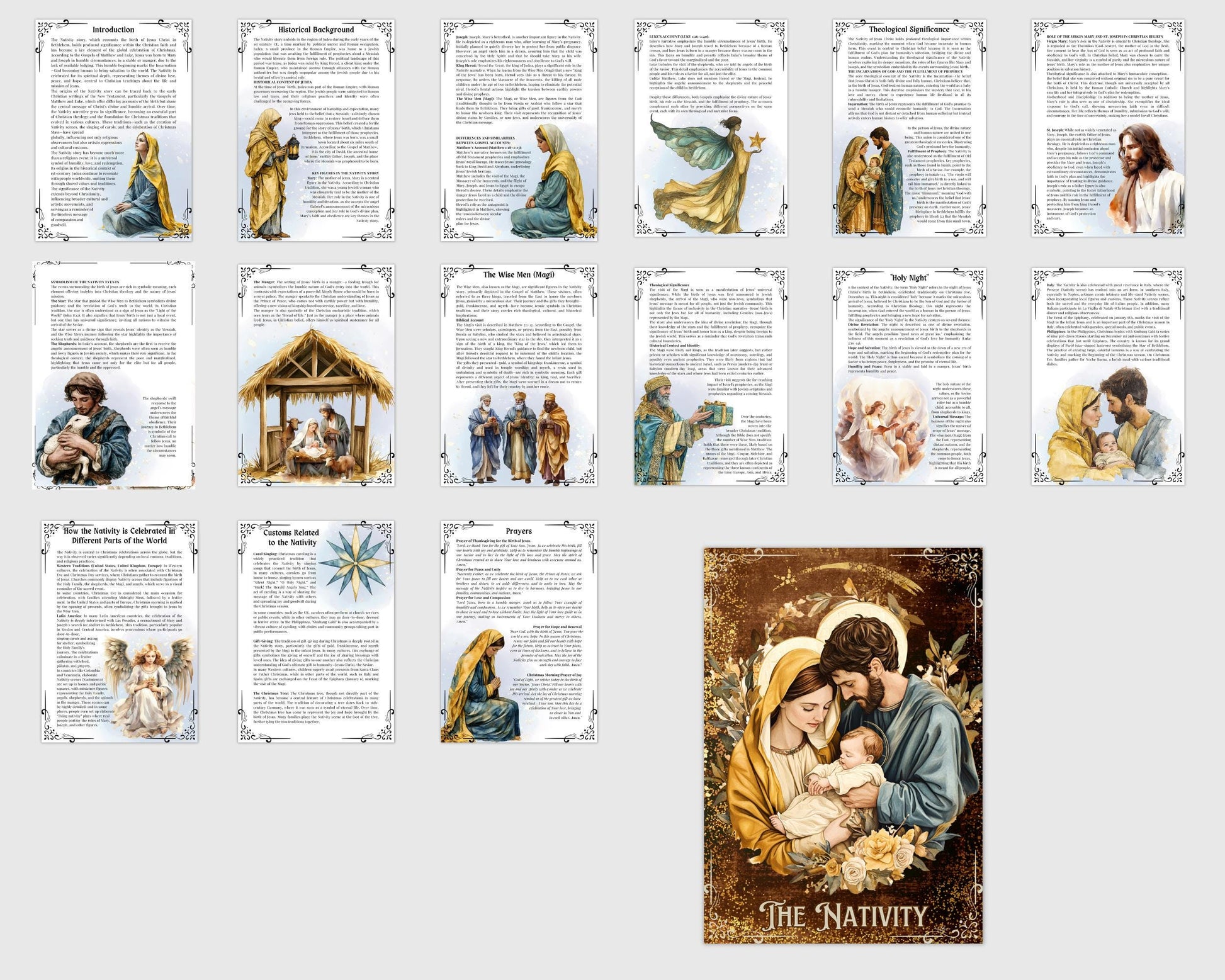 The Nativity. Printable pages.