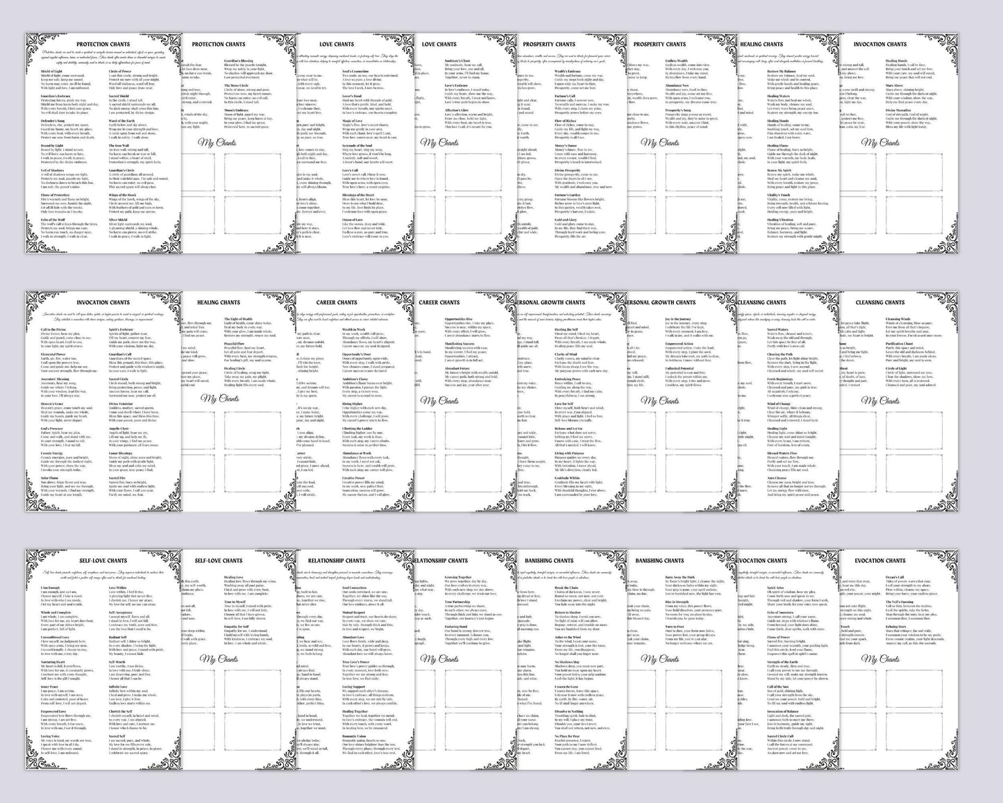Chants. How to Create Powerful Chants to Use in Spell Work. Includes 300 Chants for Protection, Love, Money, Healing, and More! Printable.
