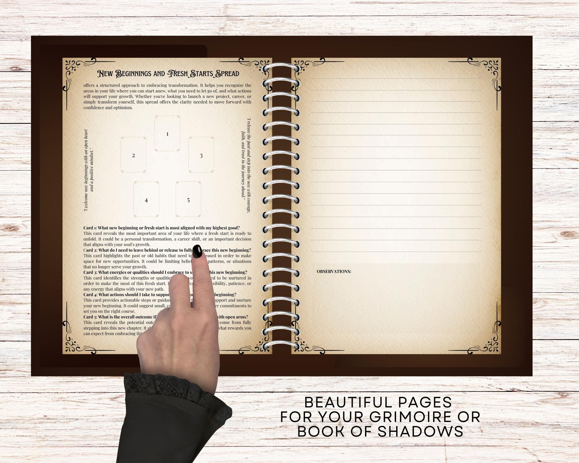 New Year Tarot Spreads Journal. 20 Tarot Spreads to guide your journey into the year ahead. Printable