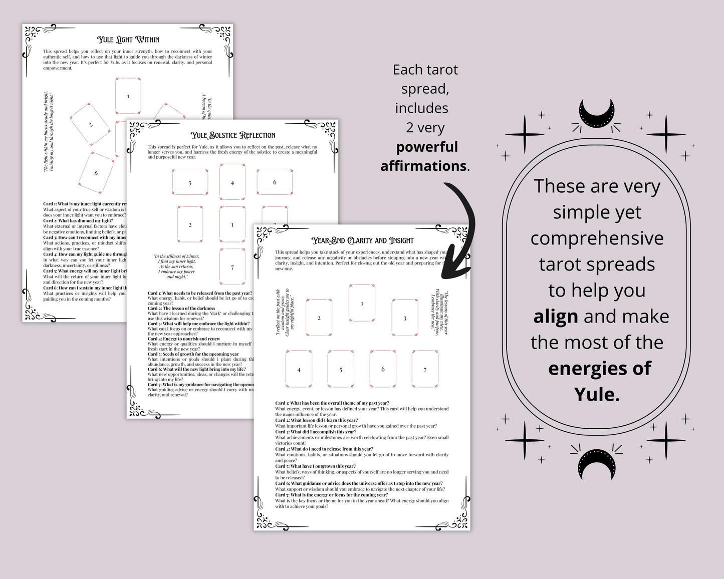 Yule Tarot Spread Journal. 20 Tarot Spreads to Embrace the Energy of the Sabbat. Printable