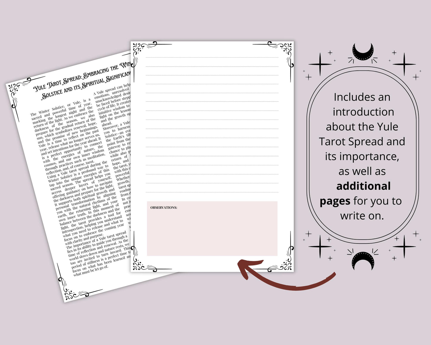 Yule Tarot Spread Journal. 20 Tarot Spreads to Embrace the Energy of the Sabbat. Printable