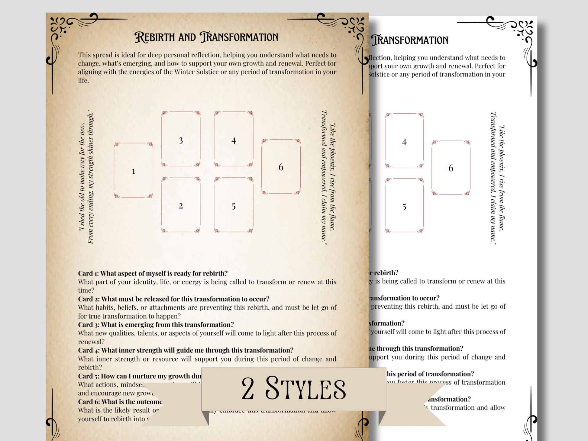 Yule Tarot Spread Journal. 20 Tarot Spreads to Embrace the Energy of the Sabbat. Printable
