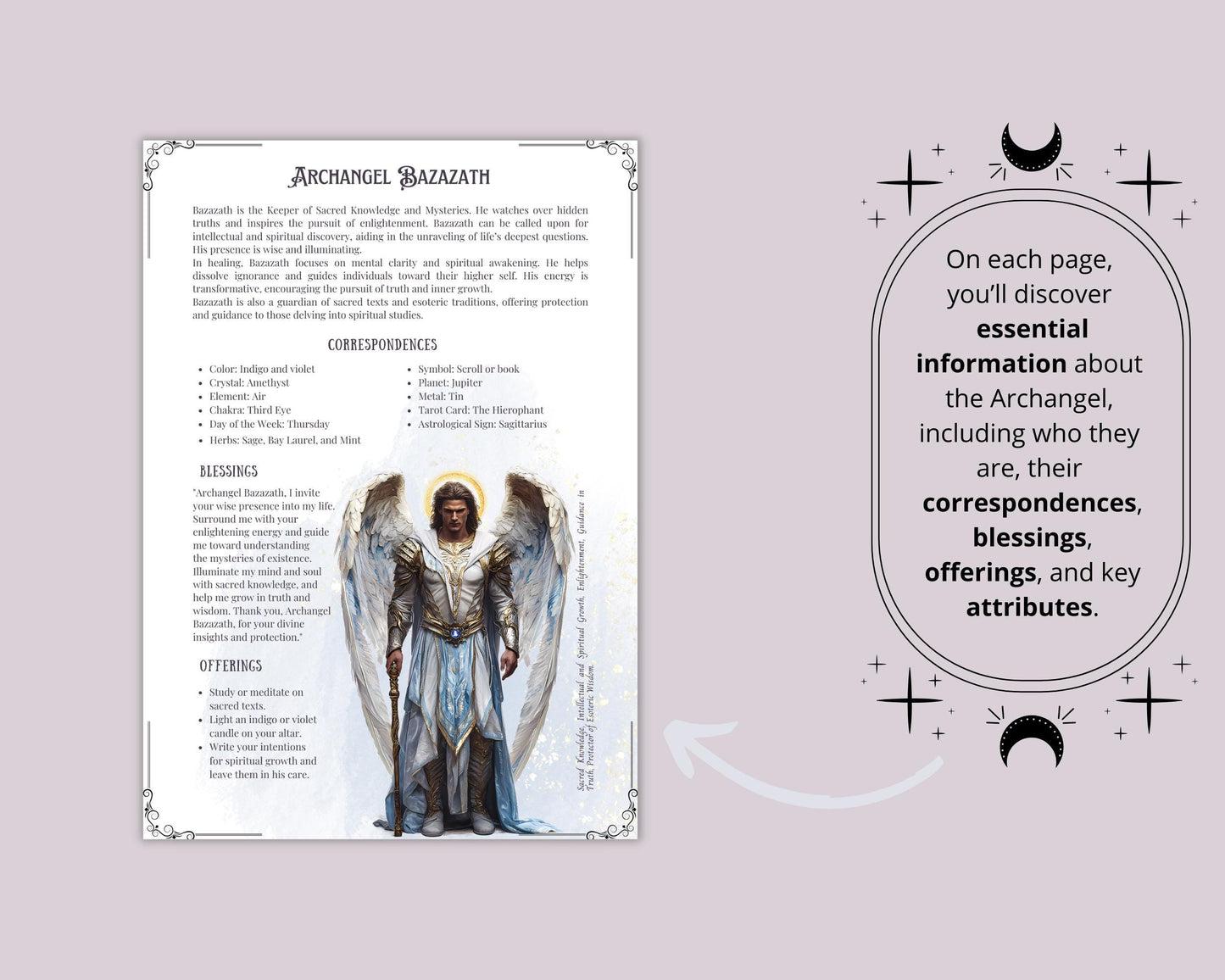 Archangels Bundle. 30 Archangels. Basic guide. Beautiful pages for your Grimoire or Book of Shadows. Printable.