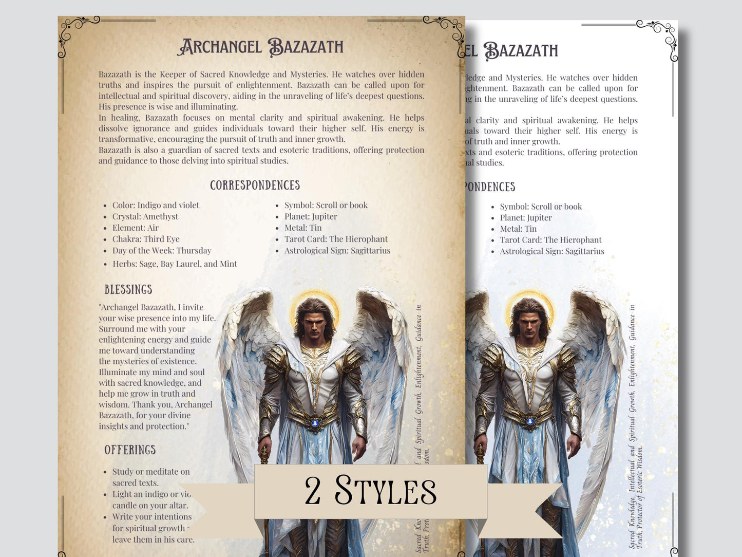 Archangels Bundle. 30 Archangels. Basic guide. Beautiful pages for your Grimoire or Book of Shadows. Printable.