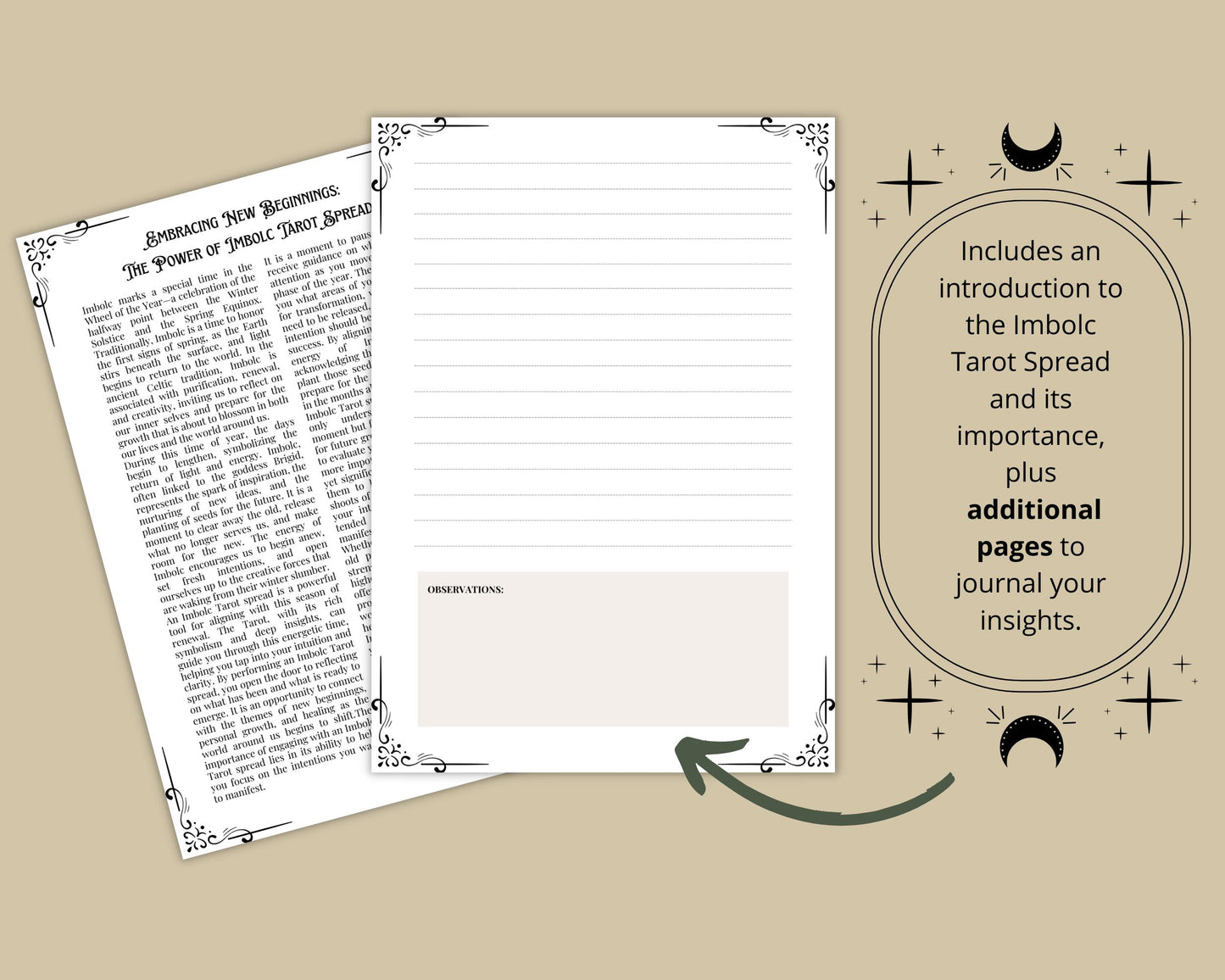 Imbolc Tarot Spread Journal. 20 Tarot Spreads to Embrace the Energy of the Sabbat. Printable