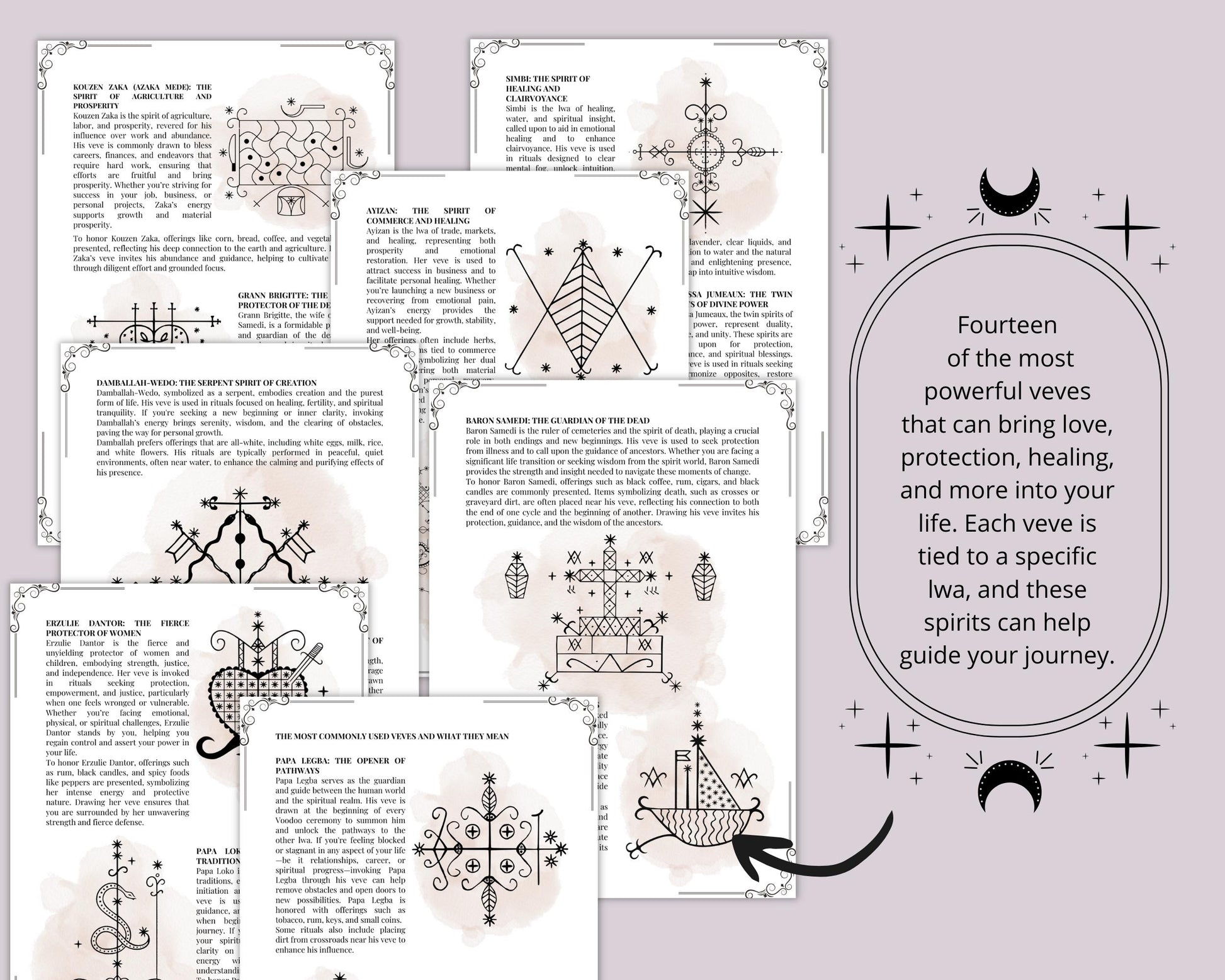 Voodoo, beginners guide. Introduction to Voodoo. Beautiful pages for your Grimoire or Book Of Shadows