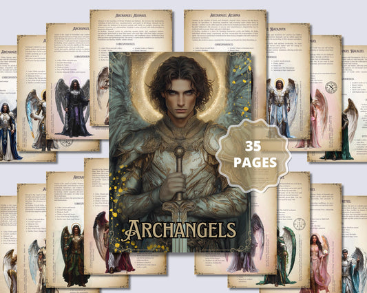 Archangels Bundle. 30 Archangels. Basic guide. Beautiful pages for your Grimoire or Book of Shadows. Printable.