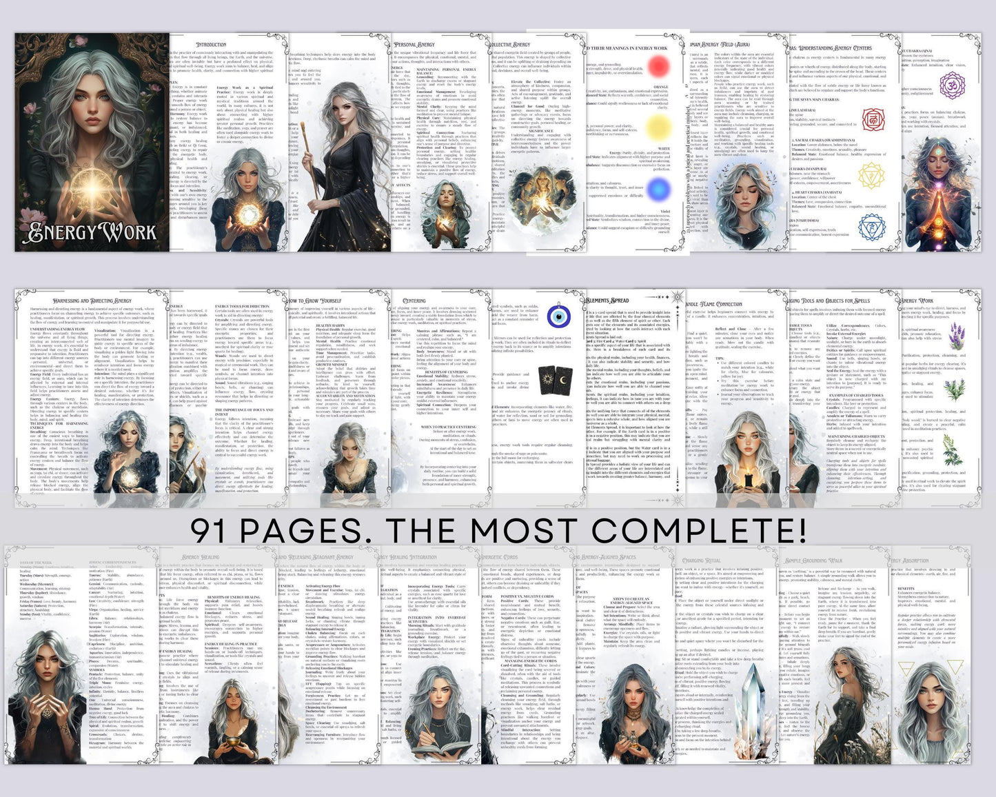 Energy Work Bundle. Complete Guide from Basic to Advanced, Energy Types, Healing, Protection, Tools, & More. Beautiful Printable Pages