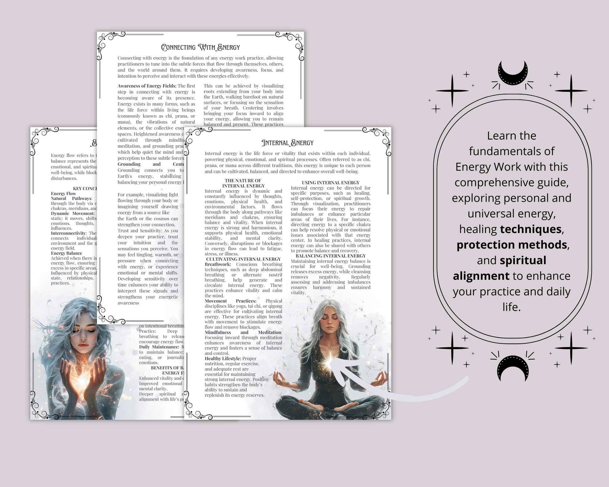Energy Work Bundle. Complete Guide from Basic to Advanced, Energy Types, Healing, Protection, Tools, & More. Beautiful Printable Pages