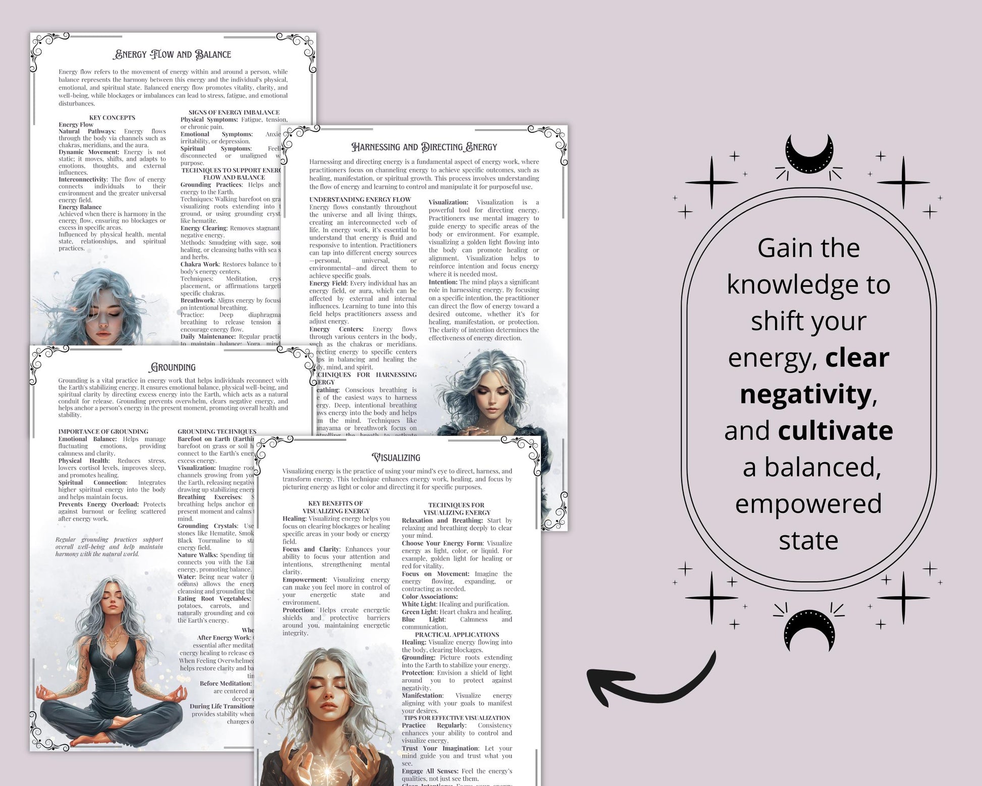 Energy Work Bundle. Complete Guide from Basic to Advanced, Energy Types, Healing, Protection, Tools, & More. Beautiful Printable Pages