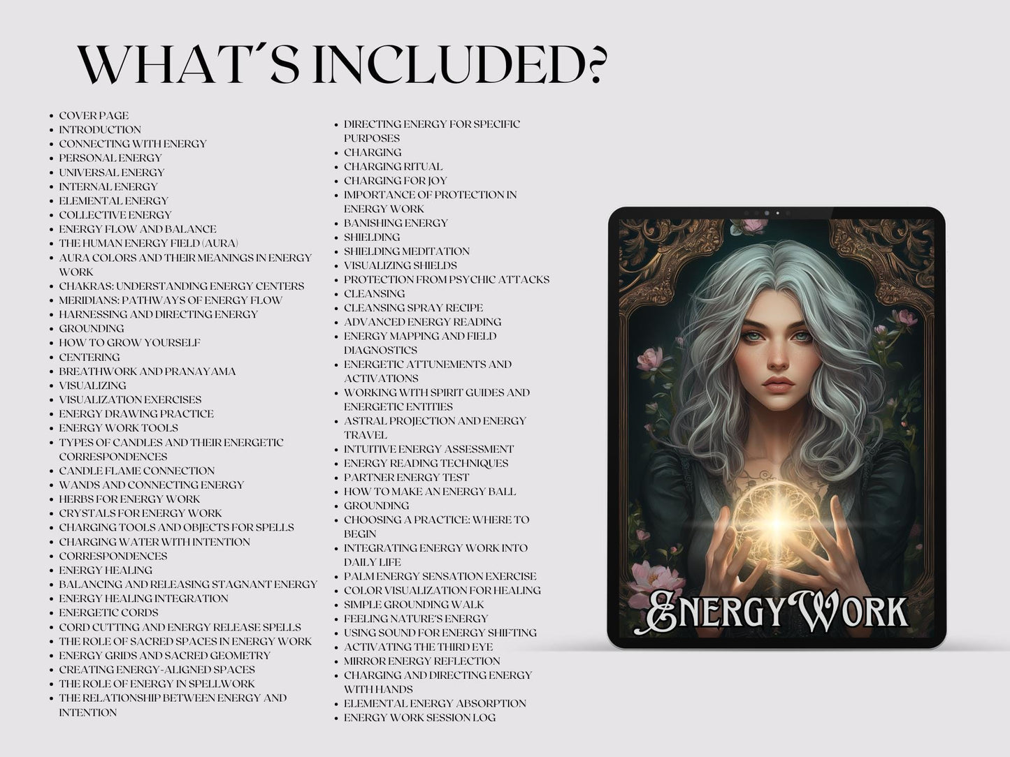 Energy Work Bundle. Complete Guide from Basic to Advanced, Energy Types, Healing, Protection, Tools, & More. Beautiful Printable Pages