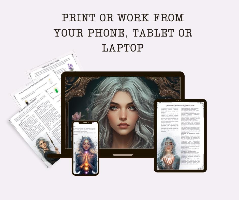 Energy Work Bundle. Complete Guide from Basic to Advanced, Energy Types, Healing, Protection, Tools, & More. Beautiful Printable Pages