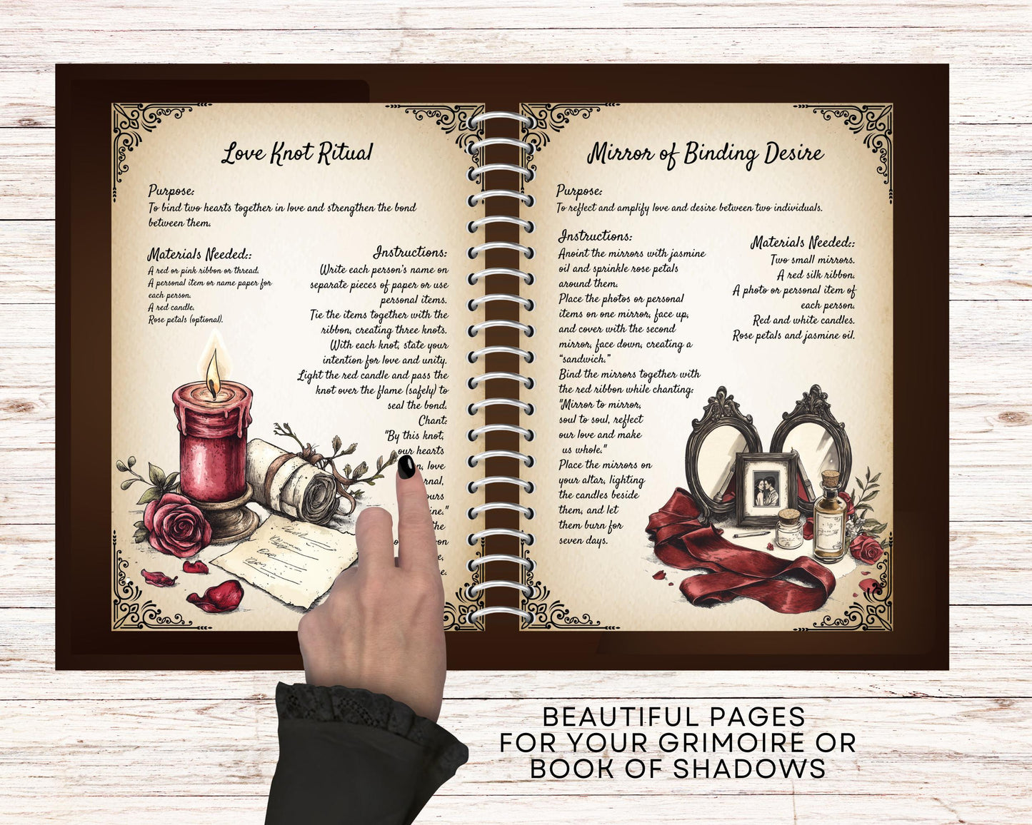 Ancient Voodoo Love Bindings. 17 Love Spells. Beautiful pages for your Grimoire or Book Of Shadows. Printable.