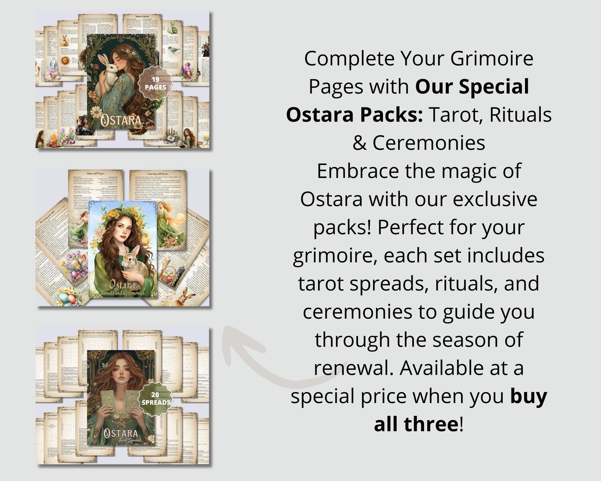 Ostara Tarot Spread Journal. 20 Tarot Spreads to Embrace the Energy of the Sabbat. Printable