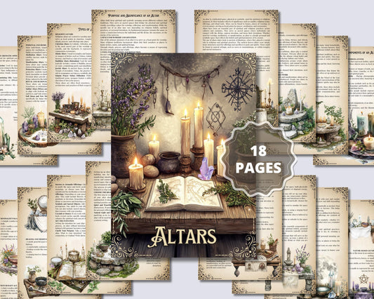 Altar Basics. Beautiful pages for your Grimoire or Book Of Shadows. Printable.