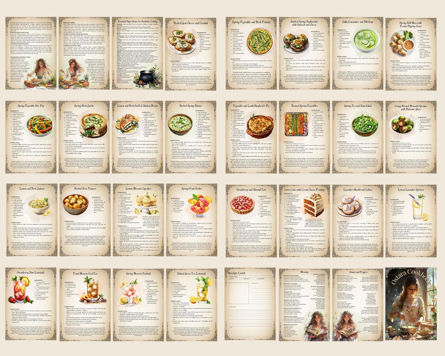 Ostara Cookbook Basic Guide. 25 Recipes for the Season of Renewal and Rebirth. Printable