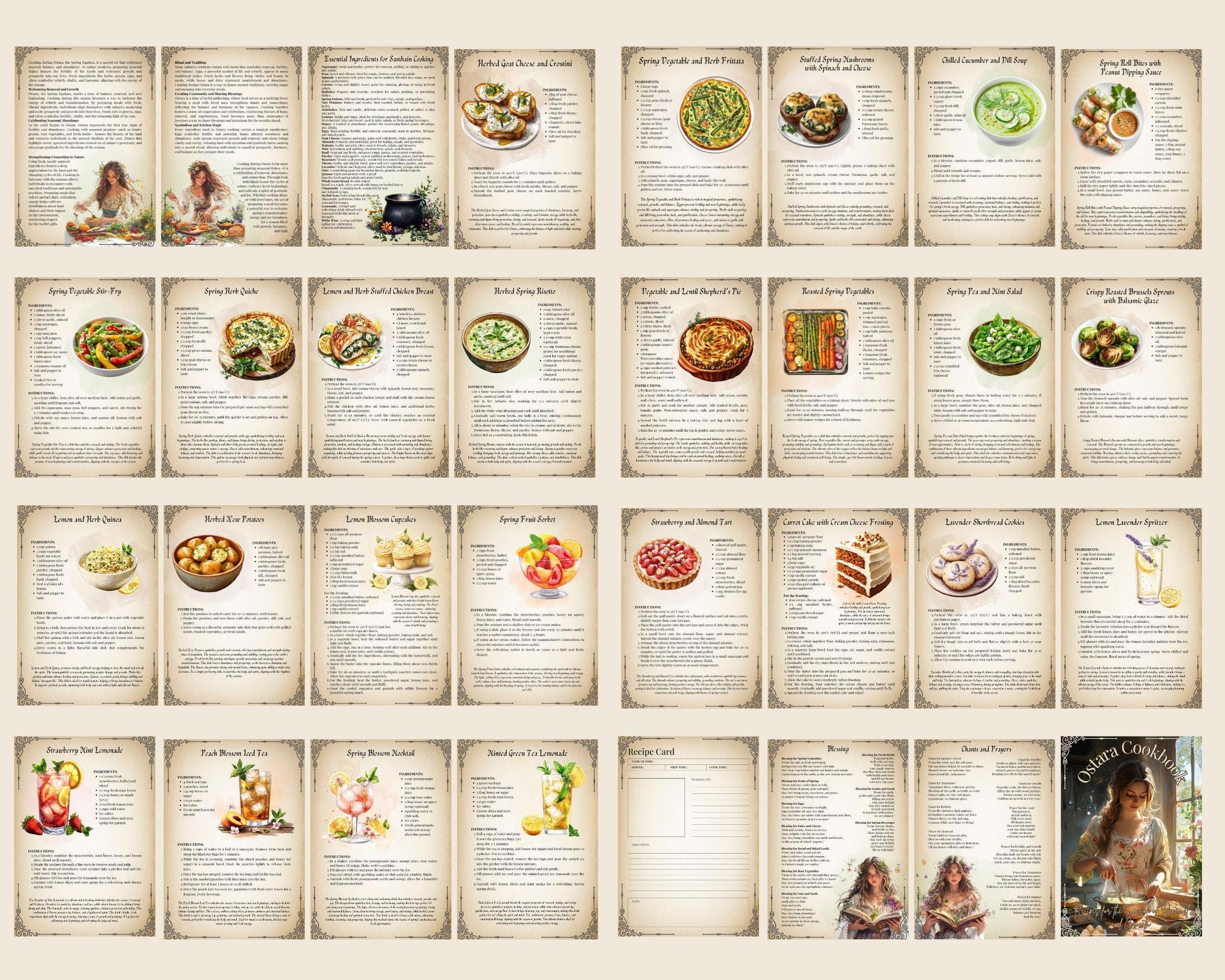 Ostara Cookbook Basic Guide. 25 Recipes for the Season of Renewal and Rebirth. Printable