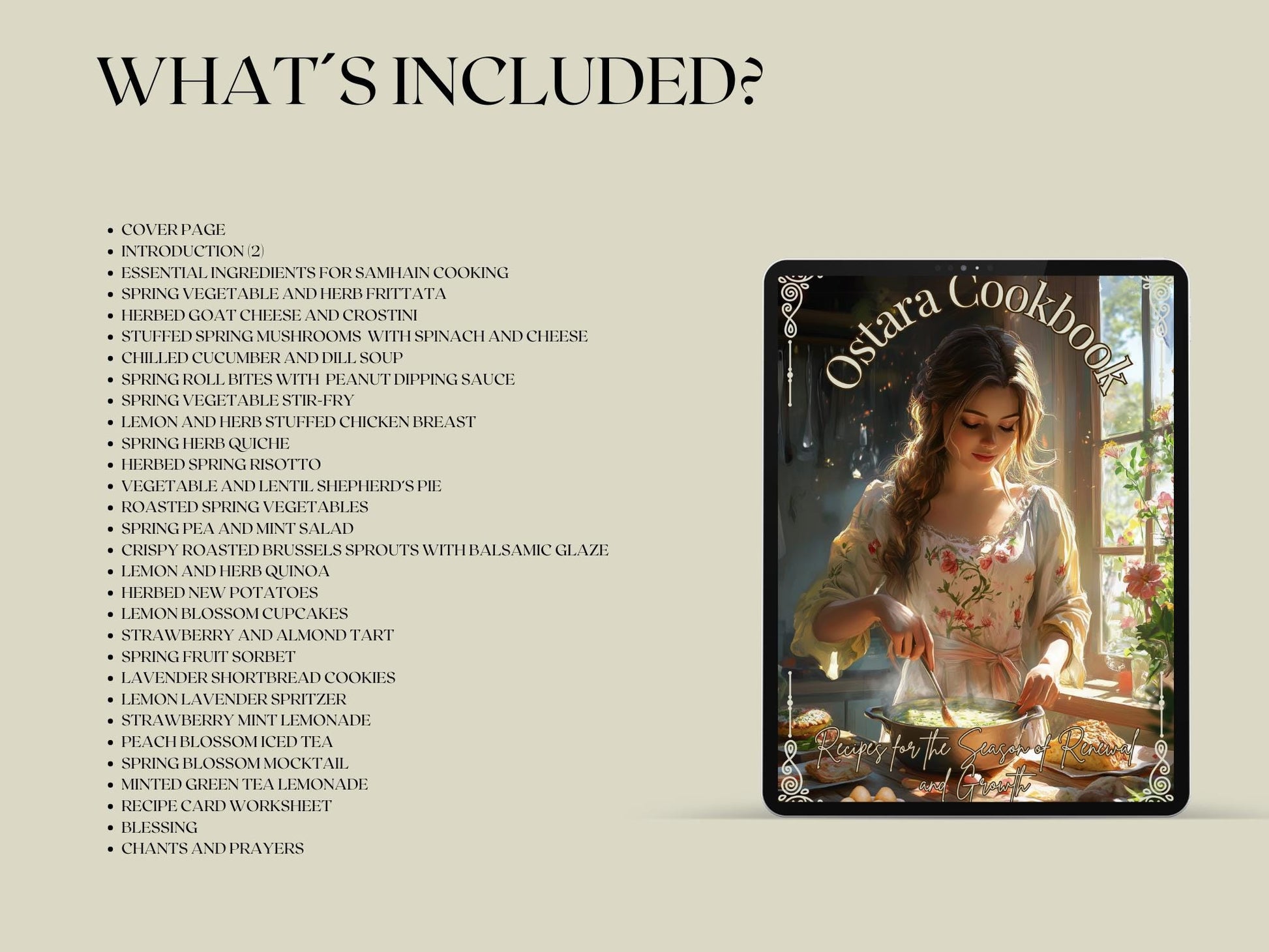 Ostara Cookbook Basic Guide. 25 Recipes for the Season of Renewal and Rebirth. Printable