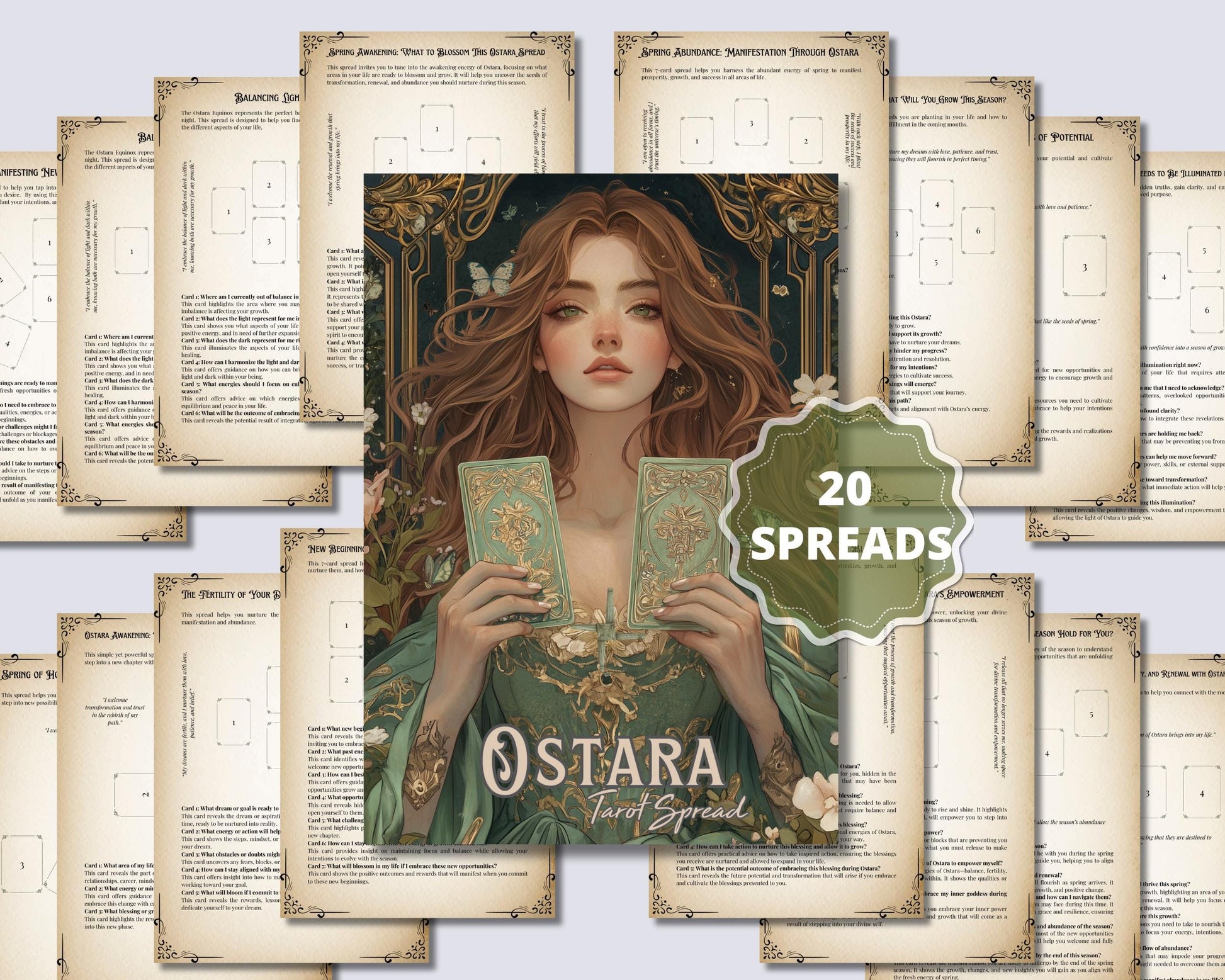 Ostara Tarot Spread Journal. 20 Tarot Spreads to Embrace the Energy of the Sabbat. Printable