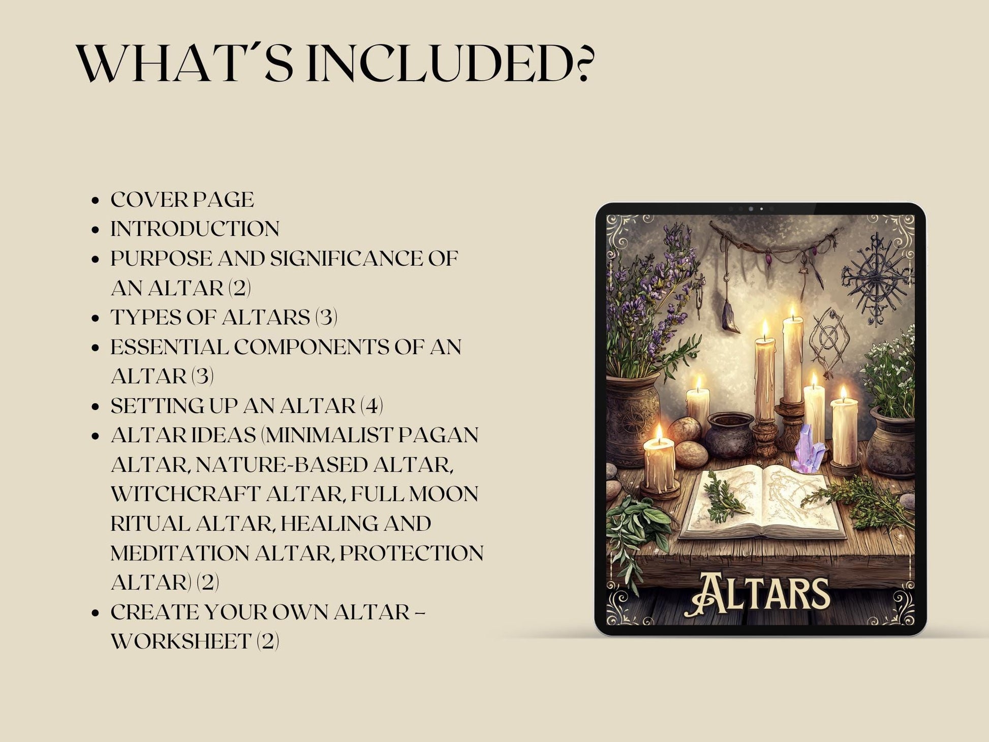 Altar Basics. Beautiful pages for your Grimoire or Book Of Shadows. Printable.