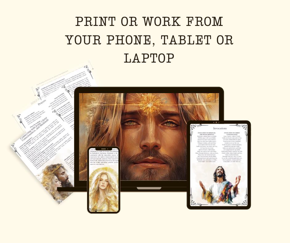 Jesus, Christ Consciousness, and Shekinah. Beautiful printable pages.