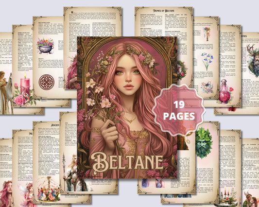 Beltane. Beautiful pages for your Grimoire or Book Of Shadows. Printable. Beltane Sabbat.