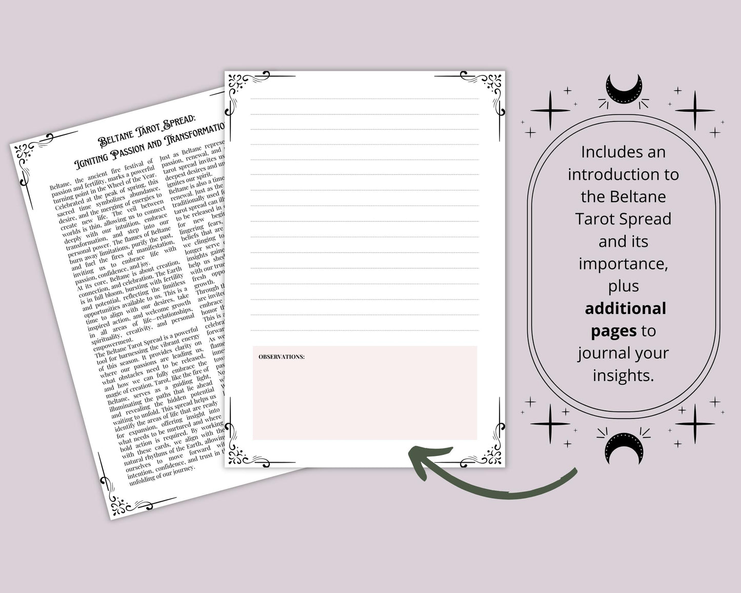 Beltane Tarot Spread Journal. 20 Tarot Spreads to Embrace the Energy of the Sabbat. Printable
