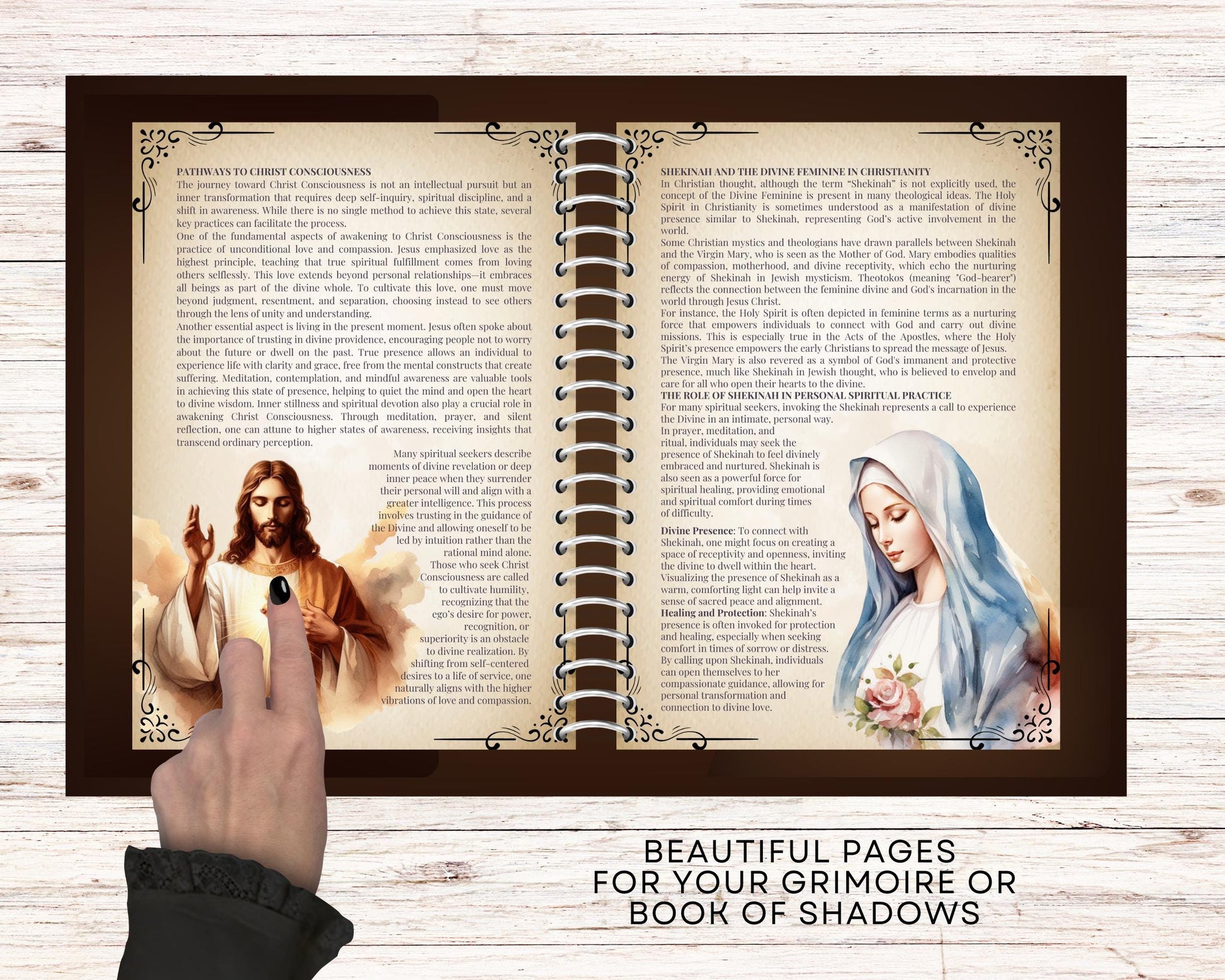 Jesus, Christ Consciousness, and Shekinah. Beautiful printable pages.