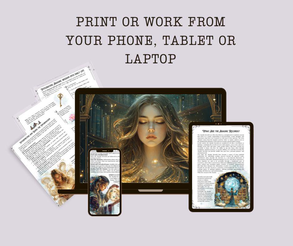 Akashic Records Grimoire – Printable Spiritual Guide | Past Lives, Soul Purpose, Healing & Meditation