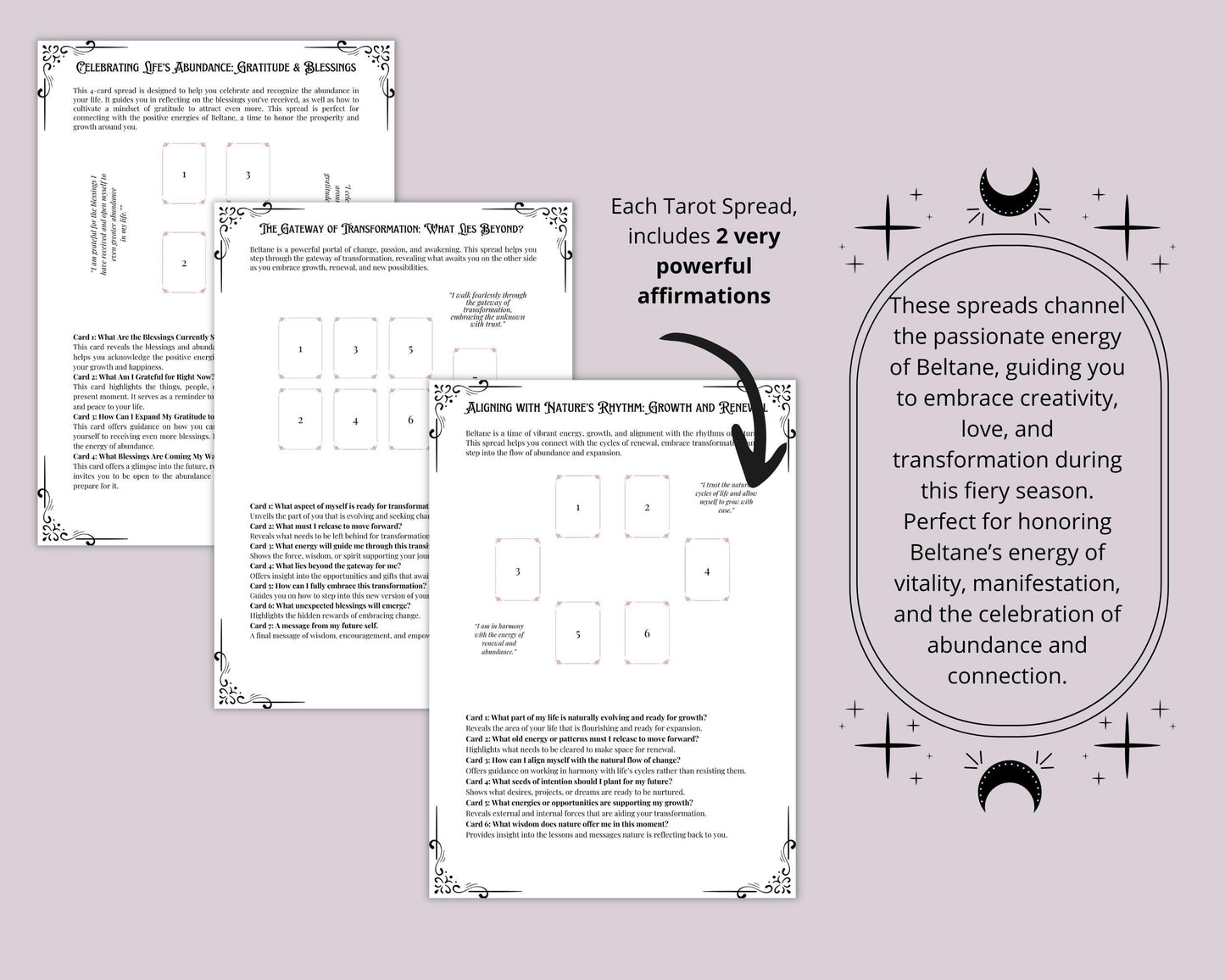 Beltane Tarot Spread Journal. 20 Tarot Spreads to Embrace the Energy of the Sabbat. Printable