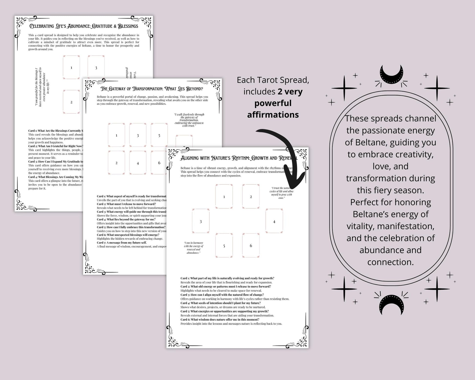 Beltane Tarot Spread Journal. 20 Tarot Spreads to Embrace the Energy of the Sabbat. Printable
