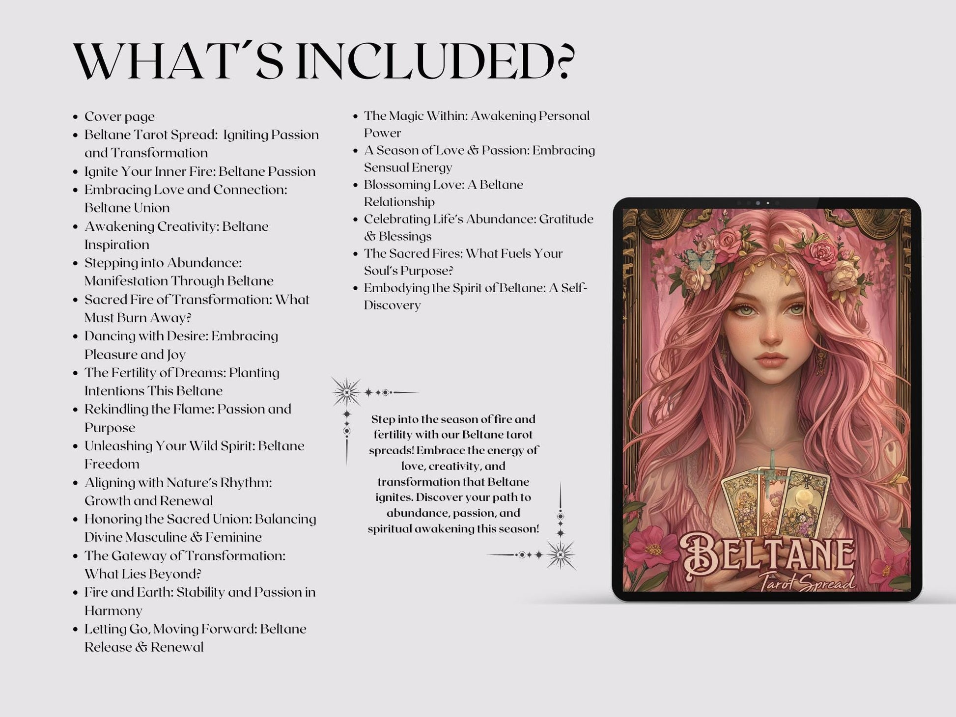 Beltane Tarot Spread Journal. 20 Tarot Spreads to Embrace the Energy of the Sabbat. Printable