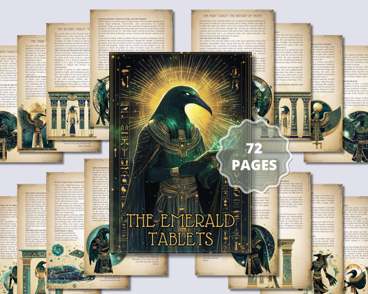The EMERALD TABLETS. 73 pages of Wisdom from Thoth the Atlantean. Mysteries of Life & Divine Truth. Beautiful Grimoire Pages. Printable