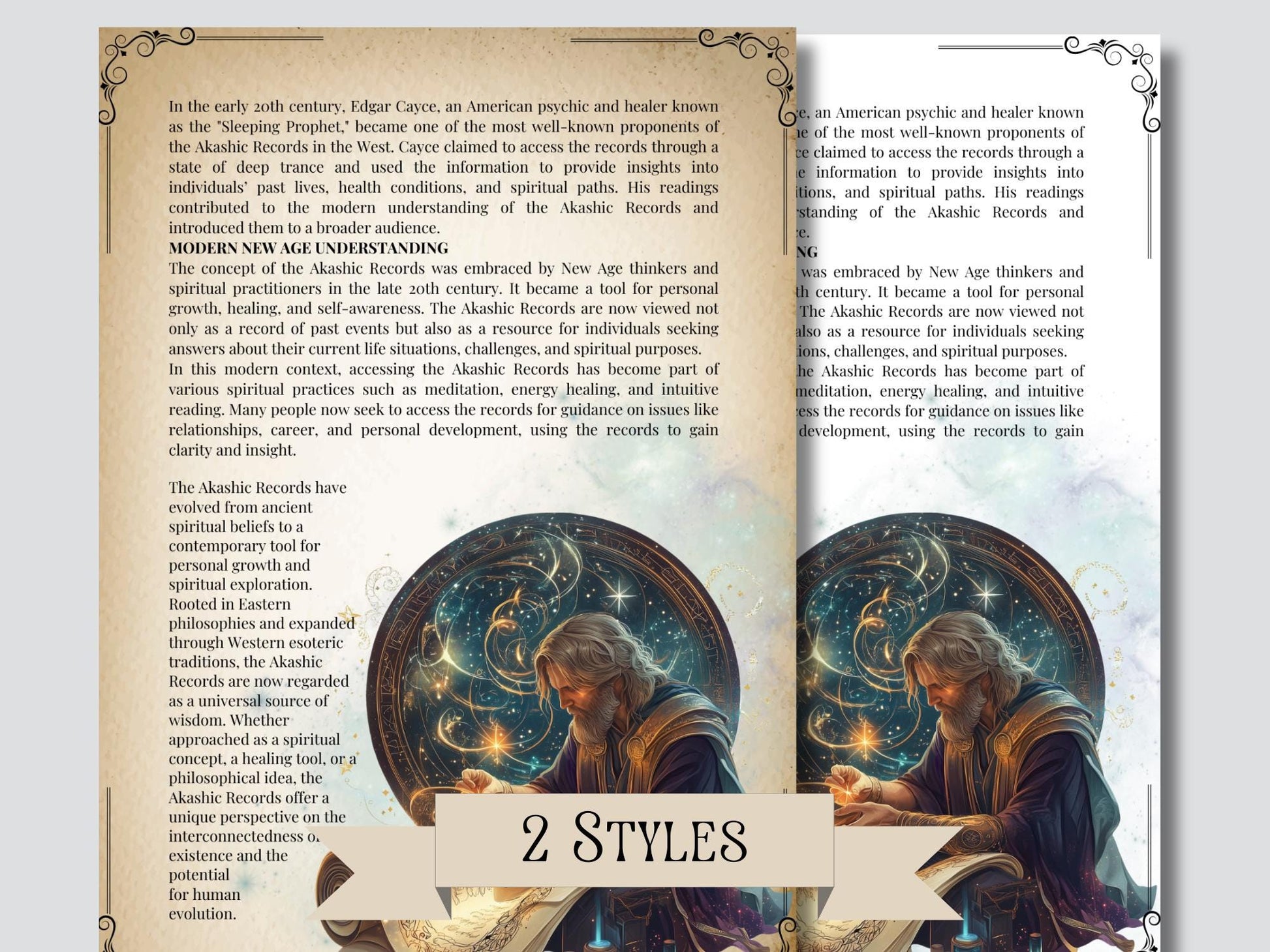 Akashic Records Grimoire – Printable Spiritual Guide | Past Lives, Soul Purpose, Healing & Meditation