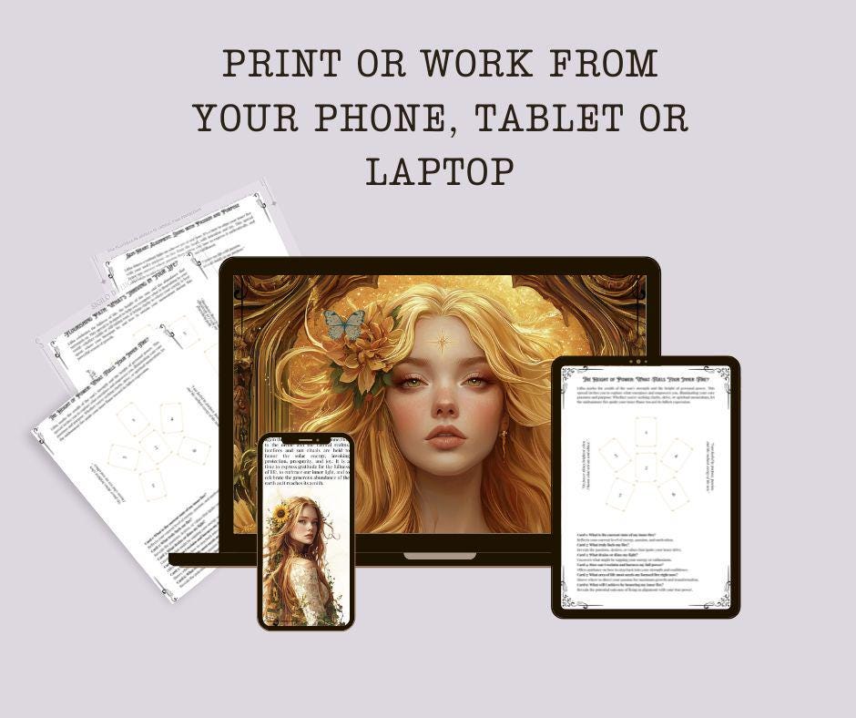 Litha Tarot Spread Journal. 20 Tarot Spreads to Embrace the Energy of the Sabbat. Printable