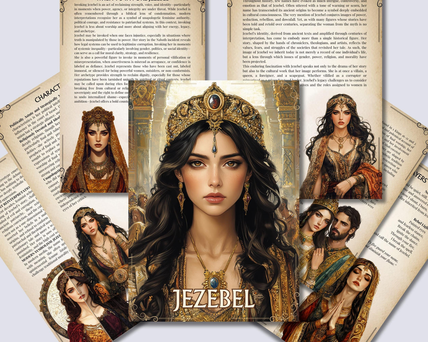 Jezebel: The Forbidden Queen. Beautiful pages for your grimoire or Book Of Shadows. Printable