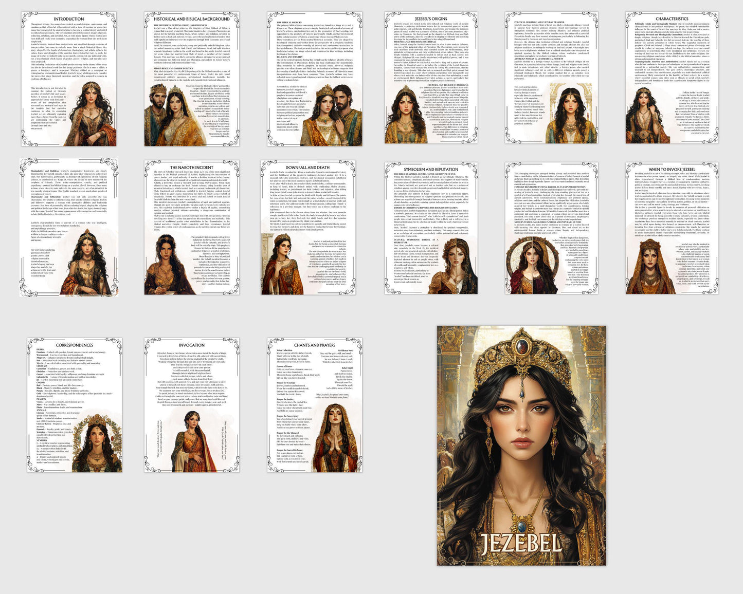Jezebel: The Forbidden Queen. Beautiful pages for your grimoire or Book Of Shadows. Printable