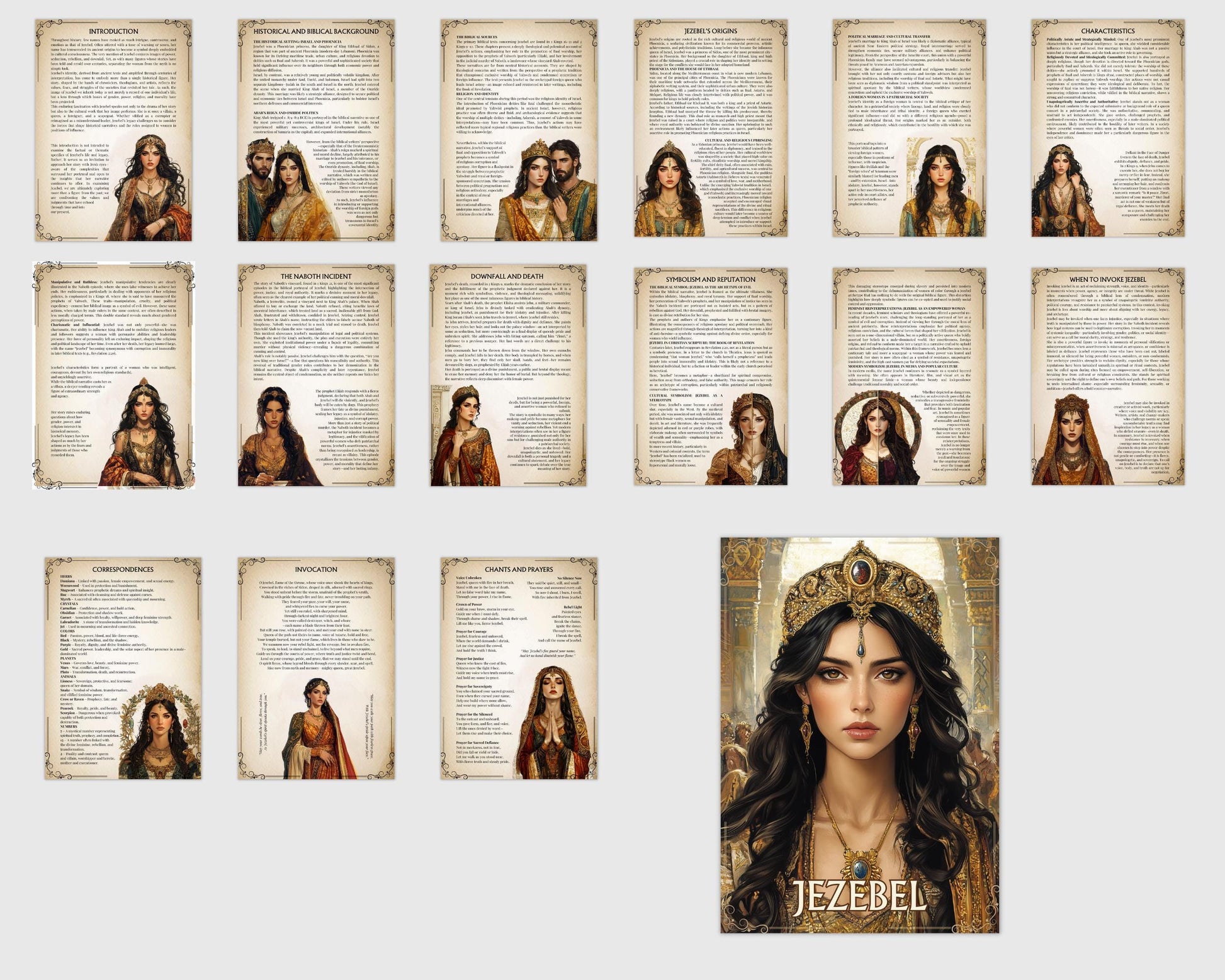 Jezebel: The Forbidden Queen. Beautiful pages for your grimoire or Book Of Shadows. Printable