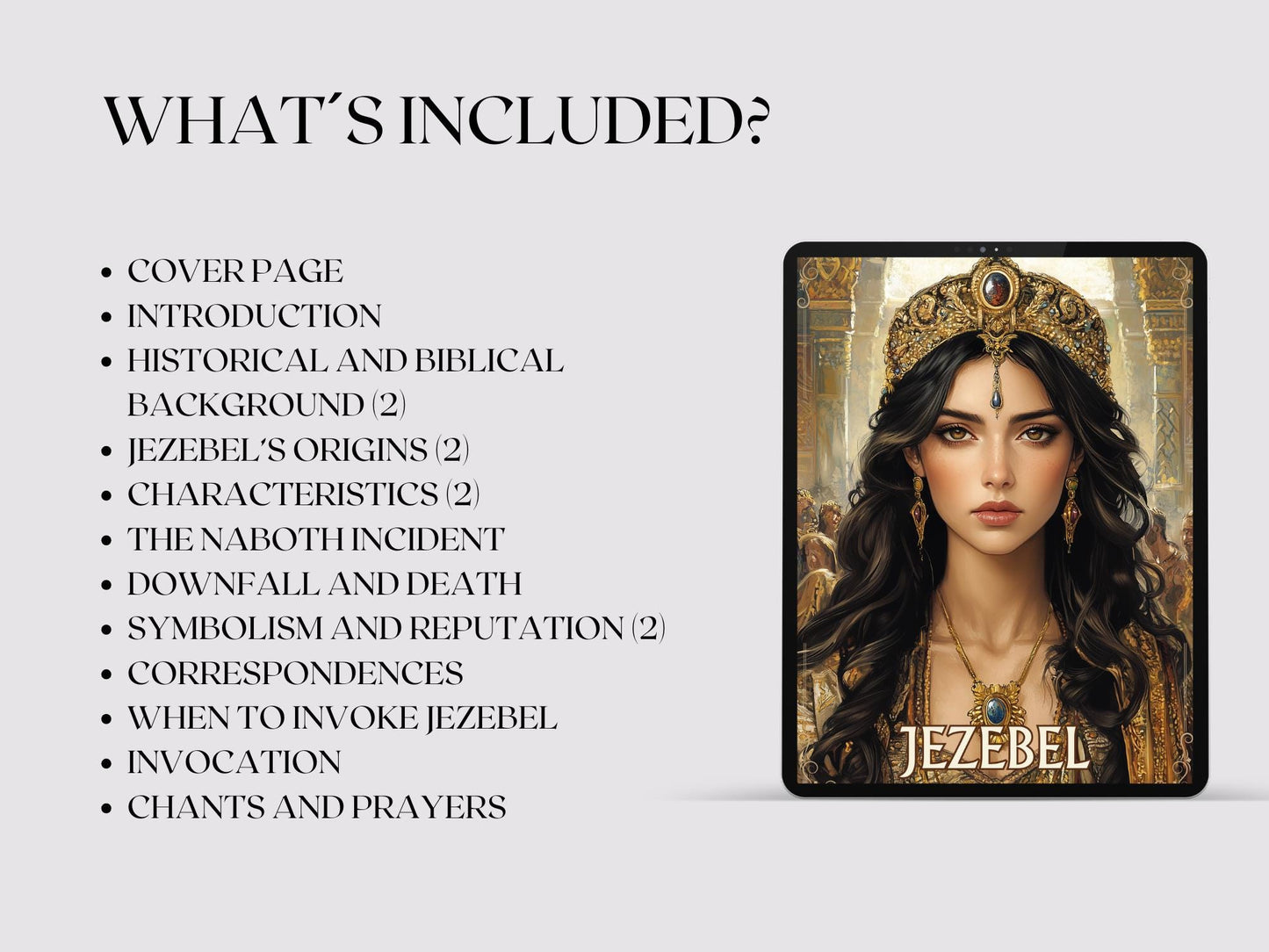 Jezebel: The Forbidden Queen. Beautiful pages for your grimoire or Book Of Shadows. Printable