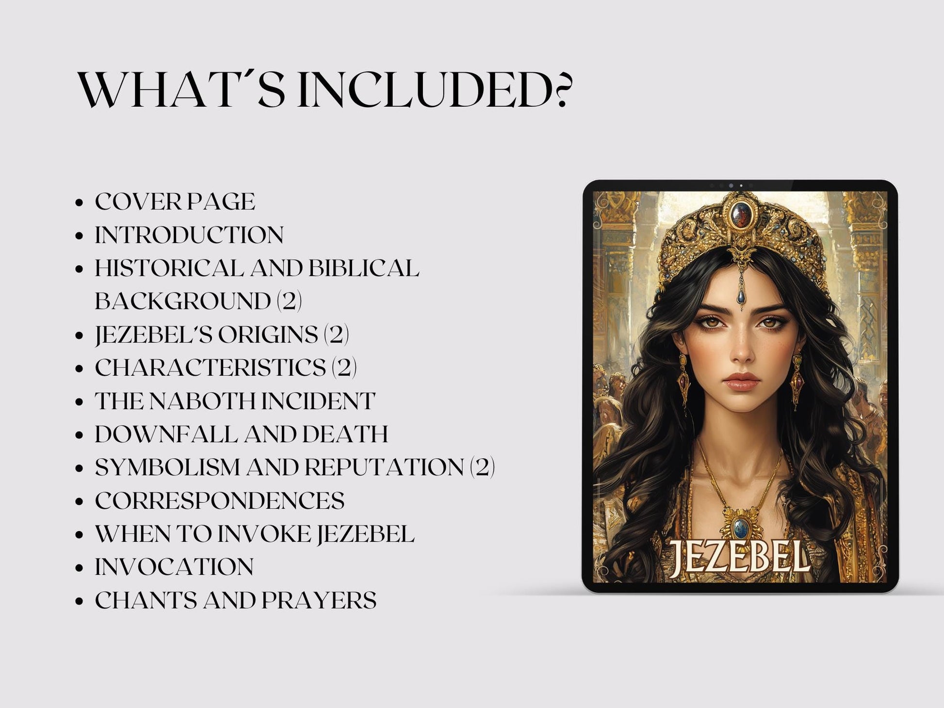 Jezebel: The Forbidden Queen. Beautiful pages for your grimoire or Book Of Shadows. Printable