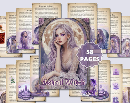 Astral Witch Bundle. Astral Projection, Past Lives, Energy Work, Lucid Dreaming, Meditations, worksheets, and More - Printable Pages