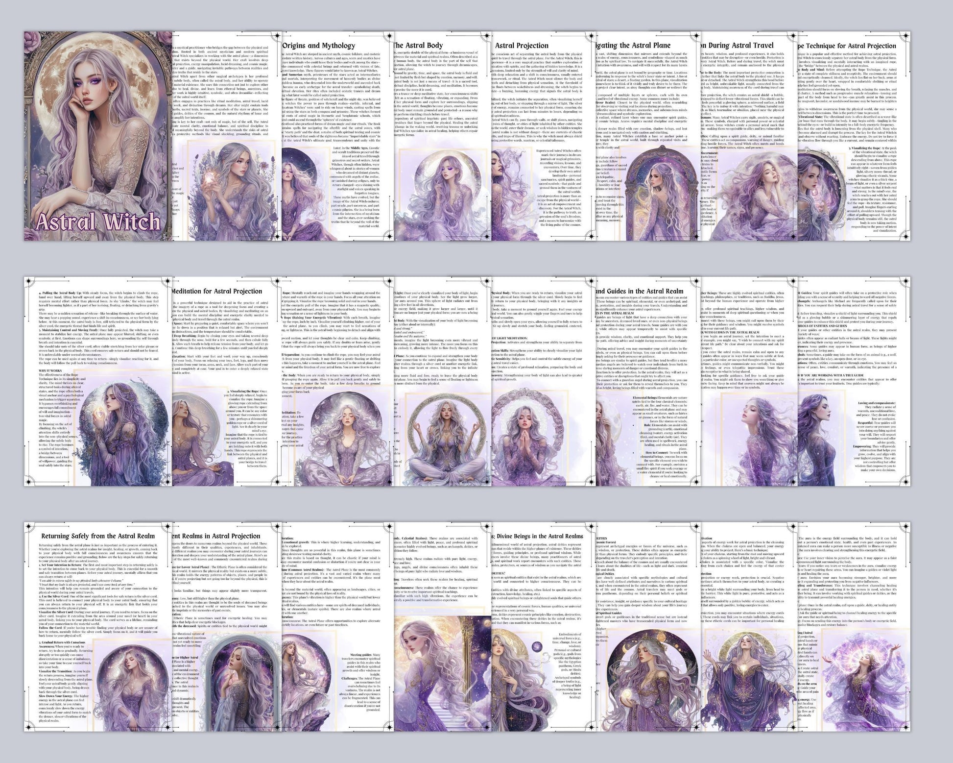 Astral Witch Bundle. Astral Projection, Past Lives, Energy Work, Lucid Dreaming, Meditations, worksheets, and More - Printable Pages