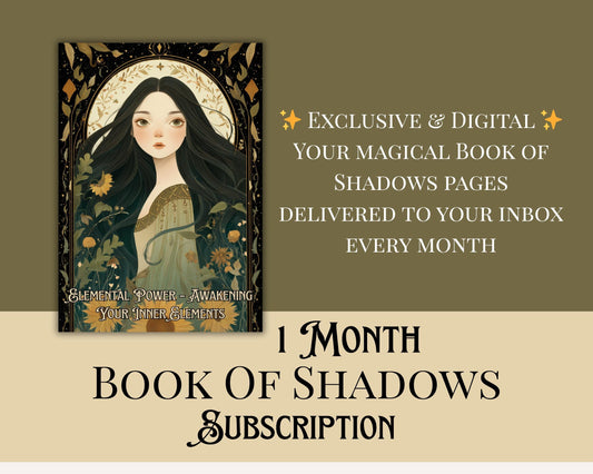 1 Month Book of Shadows Subscription | Limited Time Bundle, Magical Practices, Tarot, Journal Prompts, and More! - Printable Pages