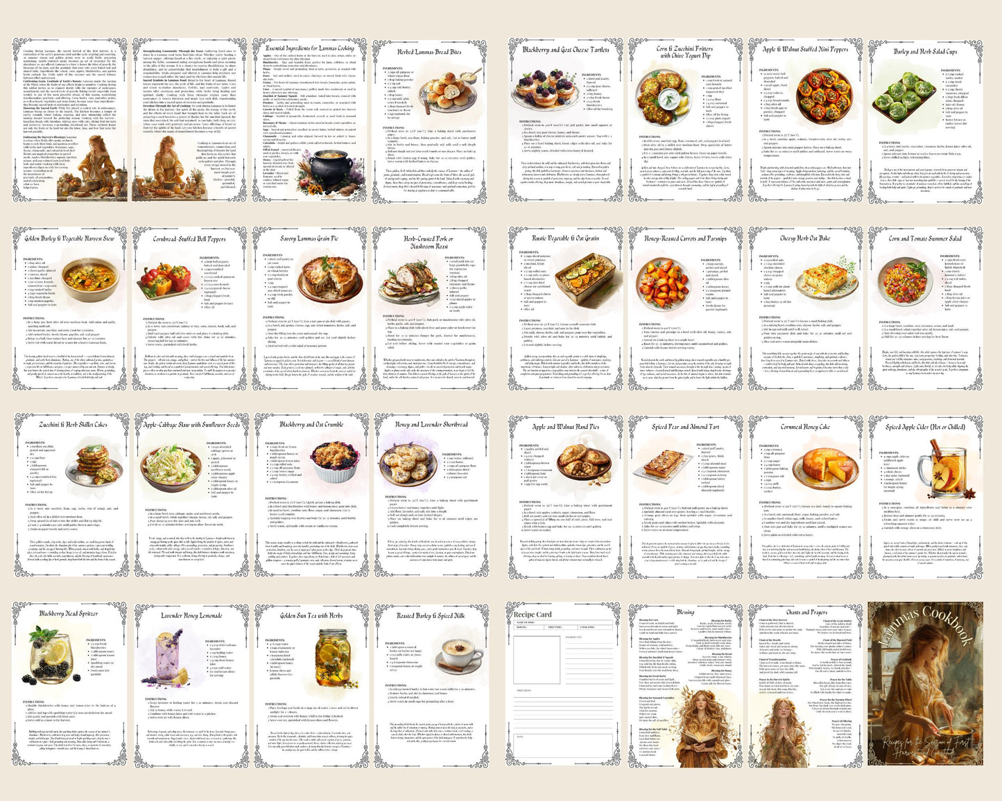 Lammas Cookbook Basic Guide. 25 Recipes for the Season of Sun and Abundance. Printable