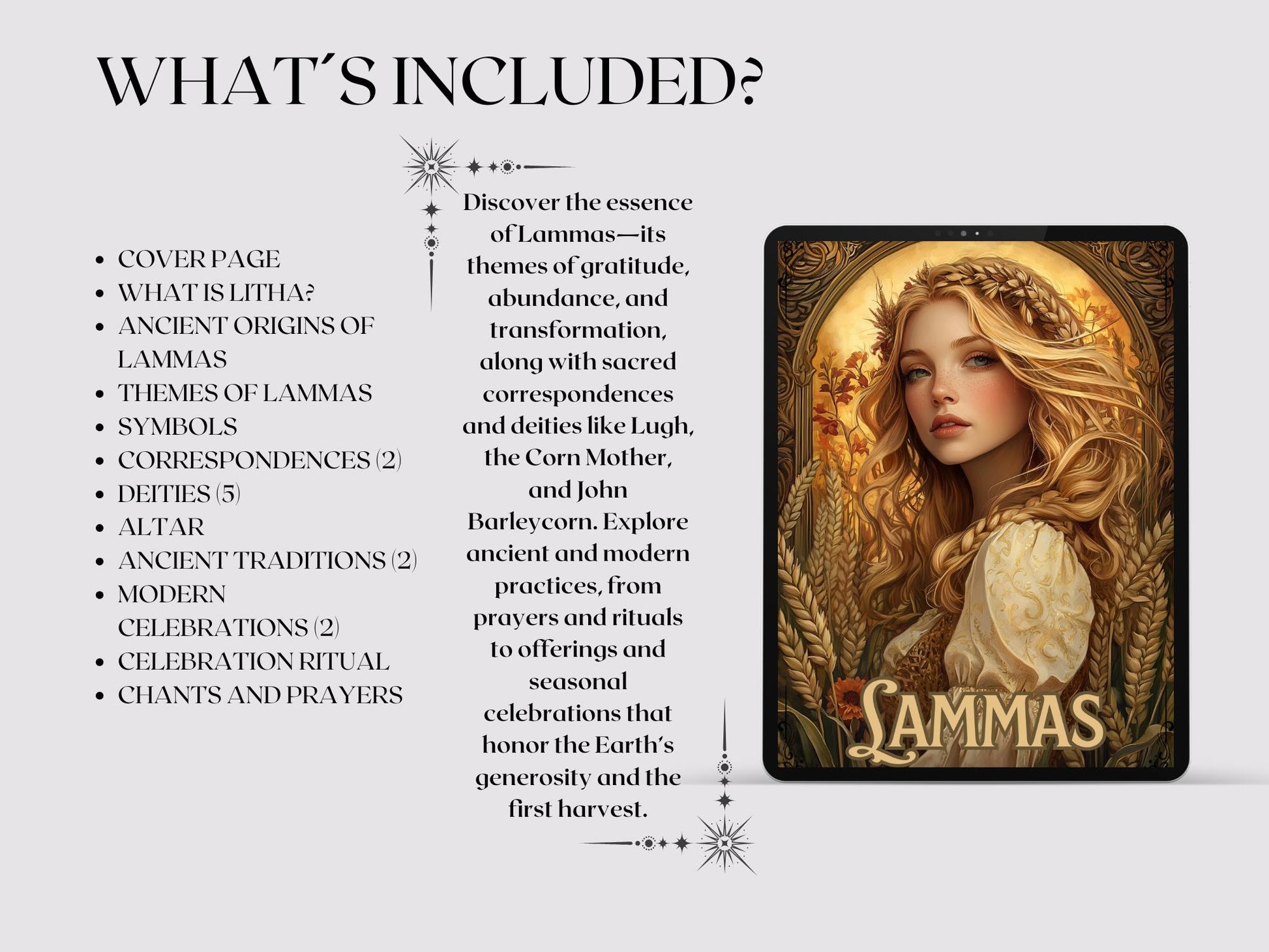 Lughnasadh. Beautiful pages for your Grimoire or Book Of Shadows. Printable. Lammas Sabbat.