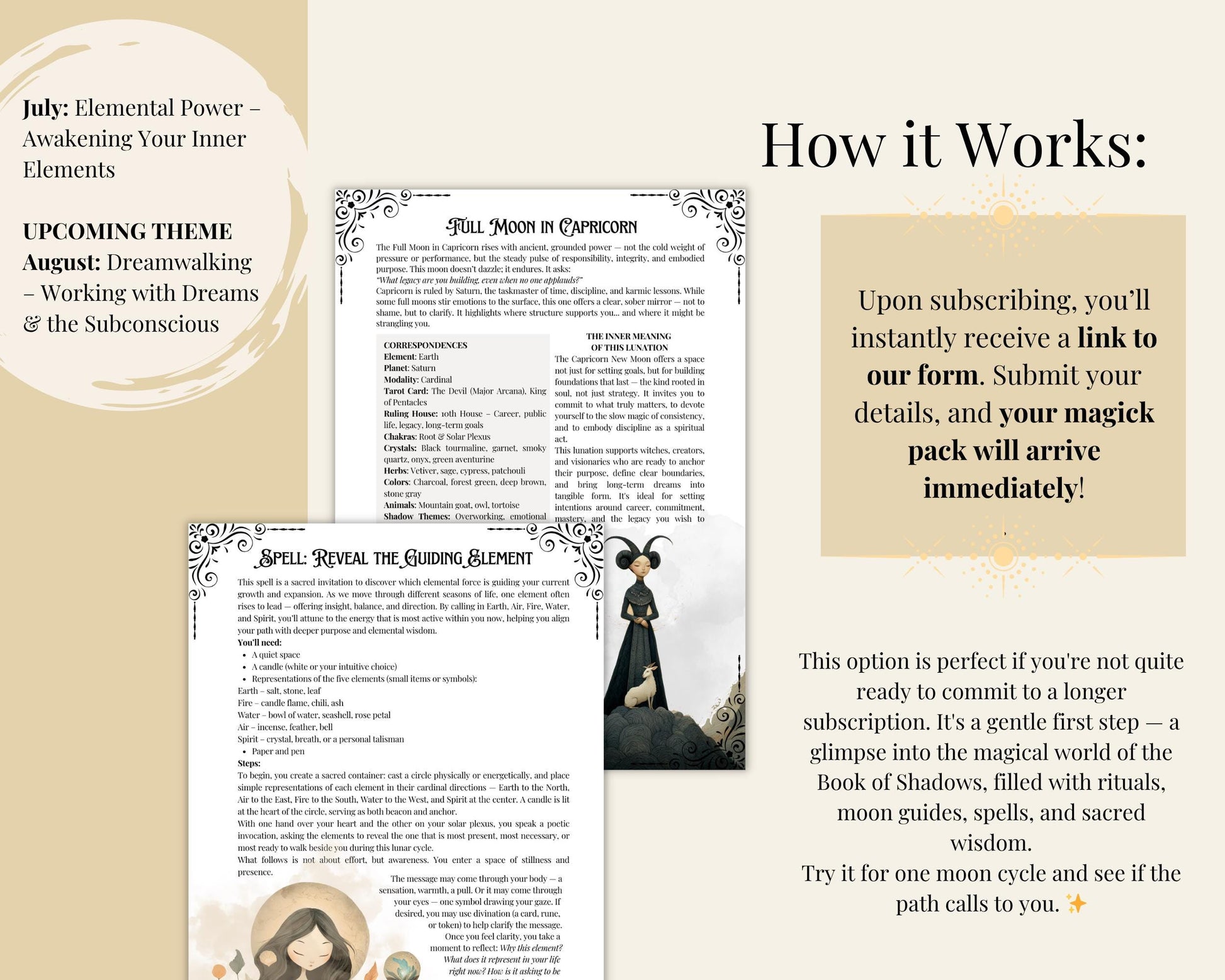 1 Month Book of Shadows Subscription | Limited Time Bundle, Magical Practices, Tarot, Journal Prompts, and More! - Printable Pages